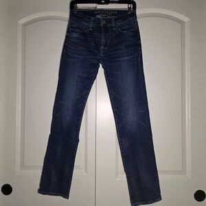 American Eagle Outfitters Men's 28x32 Slim Straight Stretch Dark Blue Jeans AE